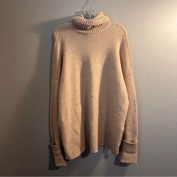 Joie Lirona Turtleneck Wool Blend Sweater in Soft Camel - Picture 7 of 14